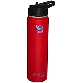 EverGlide Goods 24oz Stainless Steel Water Bottle – Vacuum Insulated, Leak-Proof, Wide Mouth – Keeps Drinks Cold & Hot for 12 Hours – Perfect for Gym, Sports, and Outdoors (Wine Red)