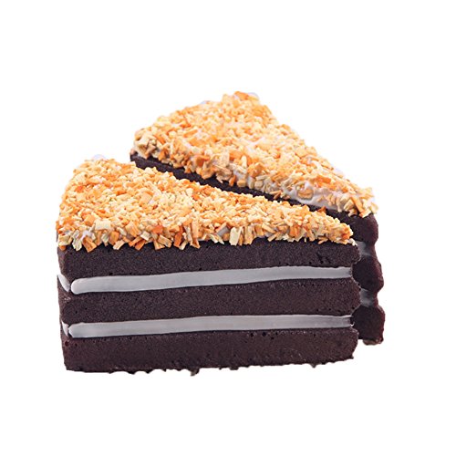 Dream Travel Pack of 4 Simulation Chocolate Sandwich Artificial Fake Cake Model Desert Food Kids Toy Home Kitchen Party Decoration Cake Shop Store Market Display Photography Props
