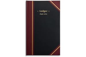 STAPLES 217679 Black Ledger Book 11-3/4-Inch x 7-5/16-Inch