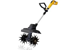 Cordless Tiller Cultivator Compatible with Dewalt 20V Battery(Tool Only), 9-Inch Tilling Width, 6.6-Inch Depth 360RPM Electri