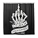 ZOEO Get Named Skull Shower Curtain Backdrop Black and White Funny Rock Roll Halloween Bathroom Home Decor Set Fabric Bridal Polyester Washable Waterproof 12 Hooks for Men Women 72x72 inch