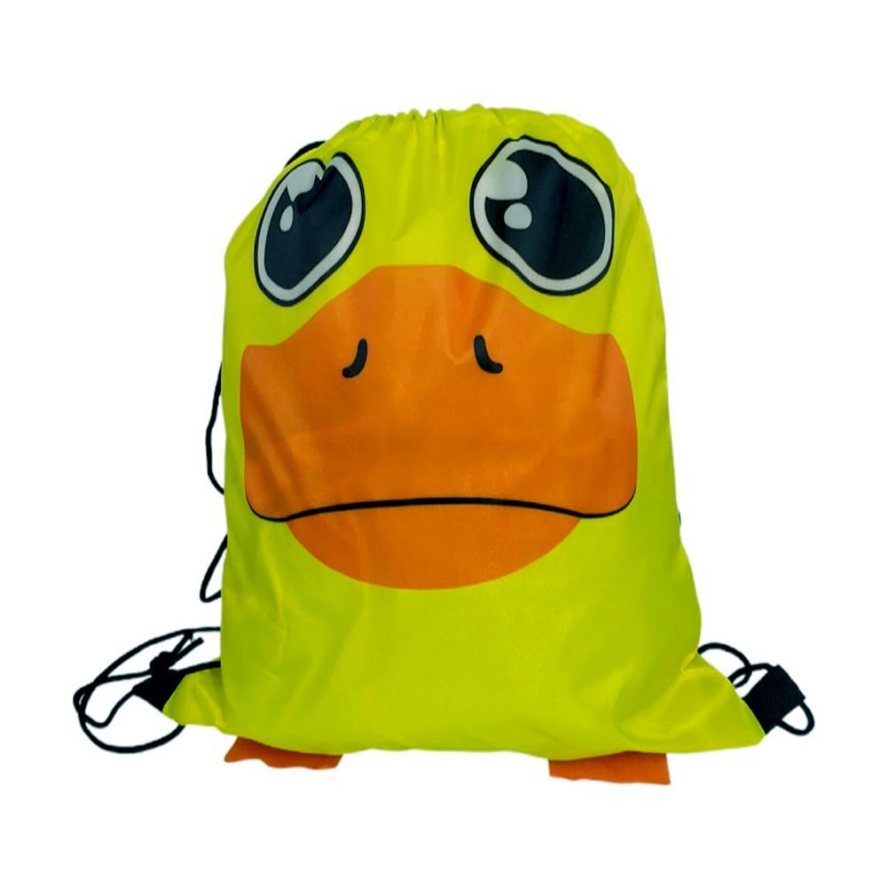 Creative Cartoon Animal Beach Bag, Portable Swimsuit Backpack, Drawstring Storage Bag for Shell Sea Pool Toy (Duck)