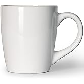 Smilatte 20 OZ Large Coffee Mug, Nice Ceramic Boss Tea Cup with Big Handle for Dad Men Women, Unique Style For Any Kitchen, Pure White