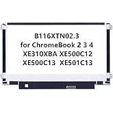 B116XTN02.3 LCD Screen Replacement for Samsung ChromeBook 2 3 4 XE310XBA XE500C12 XE500C13 XE501C13, HD 1366x768, LED Display