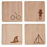 Harry Potter Wood Coasters, Harry Potter Gifts for Women, Harry Potter Birthday Gifts, Harry Potter Set of 4, Harry Potter Decor, Harry Potter Party Decorations, Harry Potter Party Decor