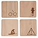 Harry Potter Wood Coasters, Harry Potter Gifts for Women, Harry Potter Birthday Gifts, Harry Potter Set of 4, Harry Potter Decor, Harry Potter Party Decorations, Harry Potter Party Decor