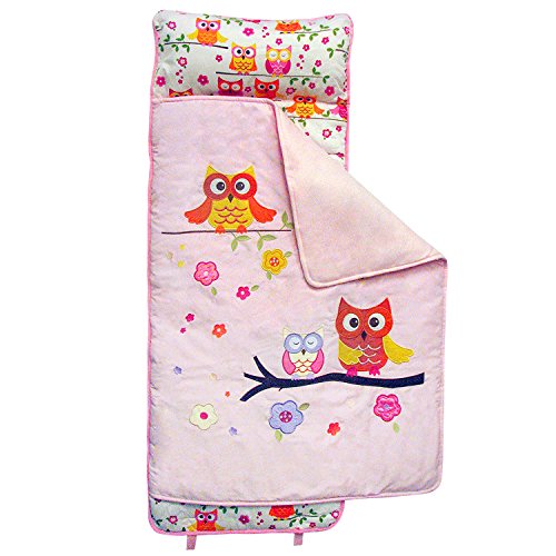 SoHo Nap Mat , Pink Dancing Owls (All Hand Embroidery)