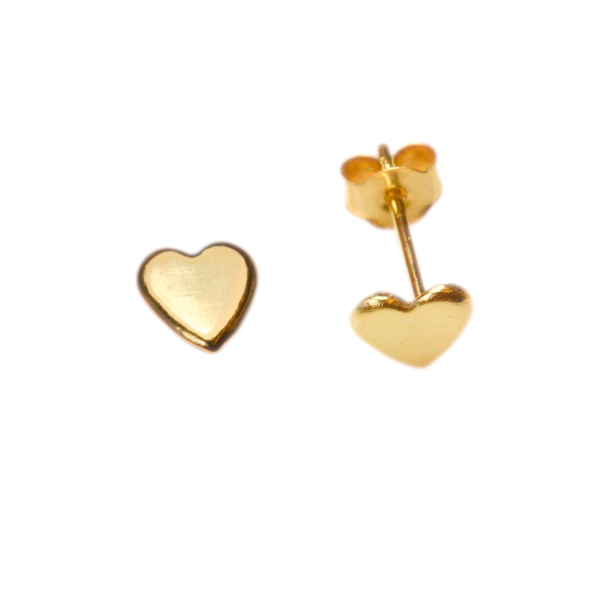 Arranview Jewellery 5 mm heart stud earrings in 9ct yellow gold — image 1