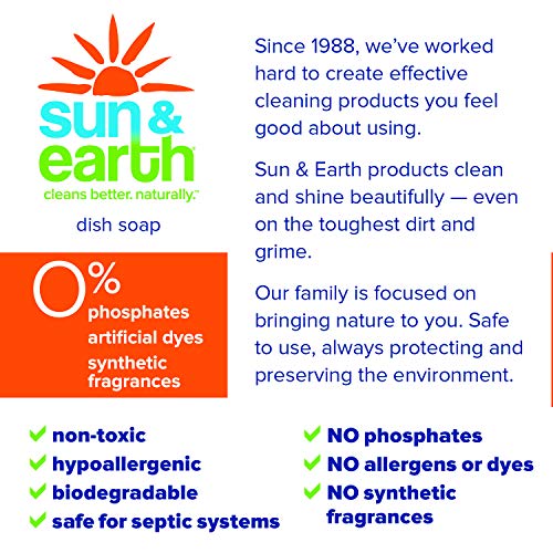 Concentrated Liquid Dish Soap by Sun & Earth, Lavender Scent, Plant