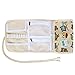 Teamoy Crochet Hook Case, Canvas Roll Bag Holder Organizer for Various Crochet Needles and Knitting Accessories, Coffee Owls