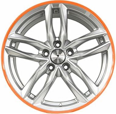 'Set of 4 Alloy Wheels Protective Rings Alloygator Orange Rims/Sizes (13 "-21), Hochschlagfest, Plastic/Protects/enhance/improve/Appearance Mounted Easily Improve Rings/Anti Scratch/Sturdy/Durable/Satisfaction/Available in different colours. Made in the UK/England/Rim Guard Assembly Set Rings Rim Guard/Wheels Rims