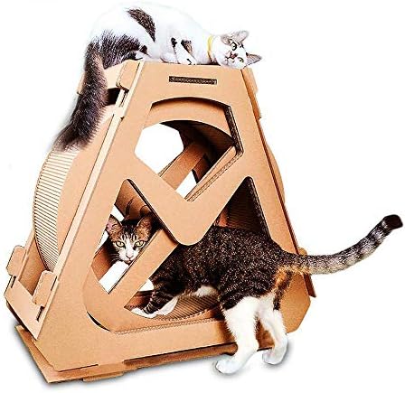 Ludage Cat Climbing Frame Ferris Wheel Cat Scratching Board Corrugated cat nest Rotation with cat Scratching Board 73 * 36 * 70cm