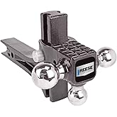 Reese Towpower 7068900 Adjustable Tri-Ball Trailer Hitch Ball Mount (1-7/8 Inch, 2 Inch, 2-5/16 Inch Trailer Balls), Fits 2 Inch Square Receiver, 4.75 Inch Drop, 14,000 lbs. Capacity