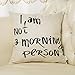 Fjfz I Am Not a Morning Person Funny Décor Cotton Linen Home Decorative Throw Pillow Case Cushion Cover with Words for Sofa Couch, Black, 18