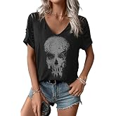 Womens Fall Halloween Thanksgiving V Neck Shirt Vintage Short Sleeve Western Shirts Cut Out Cold Shoulder T Shirts