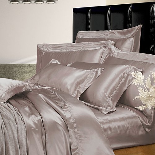 THXSILK 100% 19mm Mulberry Silk Pillowcase Pillow Sham for Hair and Skin (Spalding Gray, King)