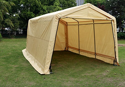 Bestmart INC 10x15ft Heavy Duty Beige Carport Portable Garage Storage Shed Canopy