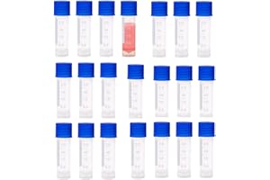 120pcs 2 ml Plastic Self-Standing Tubes with Screw Caps,Frozen Test Tubes Graduated Plastic Cryovial Cryogenic Vial Tube Self