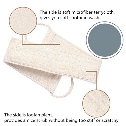 2 Pack Exfoliating Long Loofah Sponge Back Scrubber for Shower, Luffa Back Sponge for Women and Men