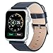 for Apple Watch Band38mm Series 1 Series 2 Series 3,TOROTOP Luxury Navy Genuine Leather Watch Band Strap Replacement Wrist Band with Adapter Clasp for 38mm Apple Watch(38mm-Navy)