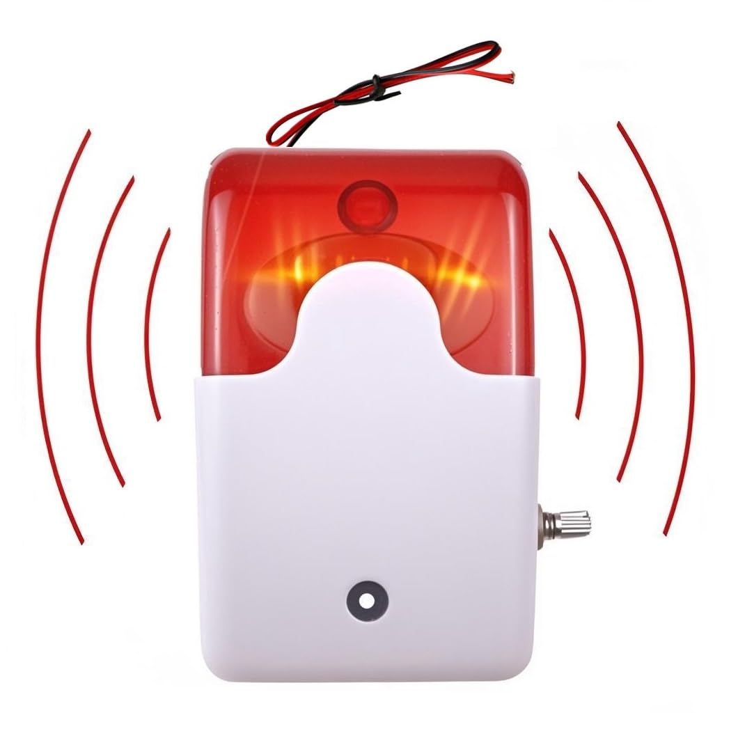 Taikuwu 12V Sound Light Alarm Flashing Light 110dB High-Decibel Adjustable Alarm Horn Public Places Emergency Evacuation Security Warning