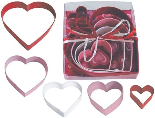 Hearts Nested Poly Resin Coated Tin Cookie Cutter 5 Pc Set L1897