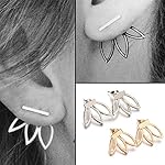 EASTERUP 2 Pairs Lotus Flower Earrings Jewelry Simple Chic Earrings Best Gift for Women Girls
