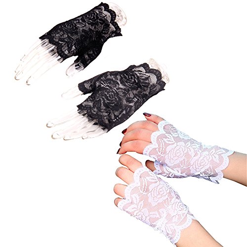 Traderplus women s wrist length lace half finger floral…