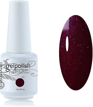 Vishine Vernis à Ongles 8ml Semi Permanent Soak Off Uv Led Gel Polish Manucure Base Top Coat Bordeaux Nacré 1453