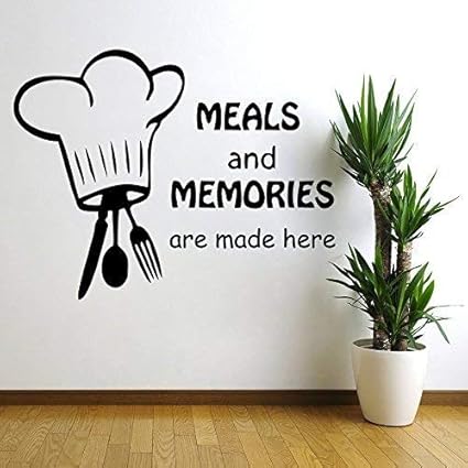 Decor Kafe Meals and Memories Wall Sticker (Self Adhesive Vinyl Film, 38.1 cm x 30.48 cm x 2.54 cm, Black)