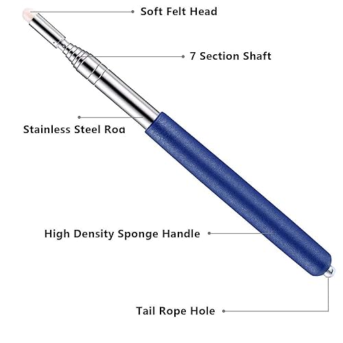 2 Pack Telescopic Teacher Pointers - Extendable Classroom Pointer Sticks With Lanyards