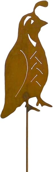 Amazon Com Quail Rust Metal Garden Decor Bird Yard Art Stake Gift For Gardeners Garden Outdoor