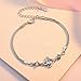 Presentski Sterling Silver Charm Bracelet,Four Leaf Clover Diamond Charm Bracelet