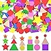 Coopay Foam Stickers Geometry Self-Adhesive Geometry Shapes Stickers Assorted Colors for Arts Craft Supplies