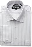 Stacy Adams Men's Stripe Y.d. Dress Shirt, Grey, 16