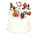 Benavvy 50 Pcs Christmas Cupcake Toppers, Party Cupcake Decorations, 10 Styles Glitter Colorful Ice Cream Muffin Dessert Cake Decoration for Home Party or Christmas Party (50pcs)