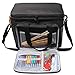 Teamoy Knitting Bag With Divider and Cover, Portable Yarn Storage Organizer for Crochet Accessories and Knitting Needles,Ideal for Knitting Enthusiasts, Black