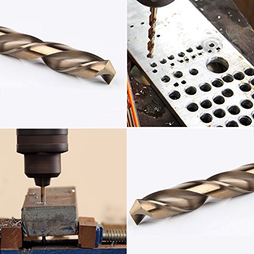 Wrightus Metric M35 Cobalt Steel Twist Drill Bit Set HSS Extremely Heat Resistant with Straight Shank to Cut Through Hard Metals Like A Hot Knife Through Butter,Such as Stainless Steel,Titanium Alloy