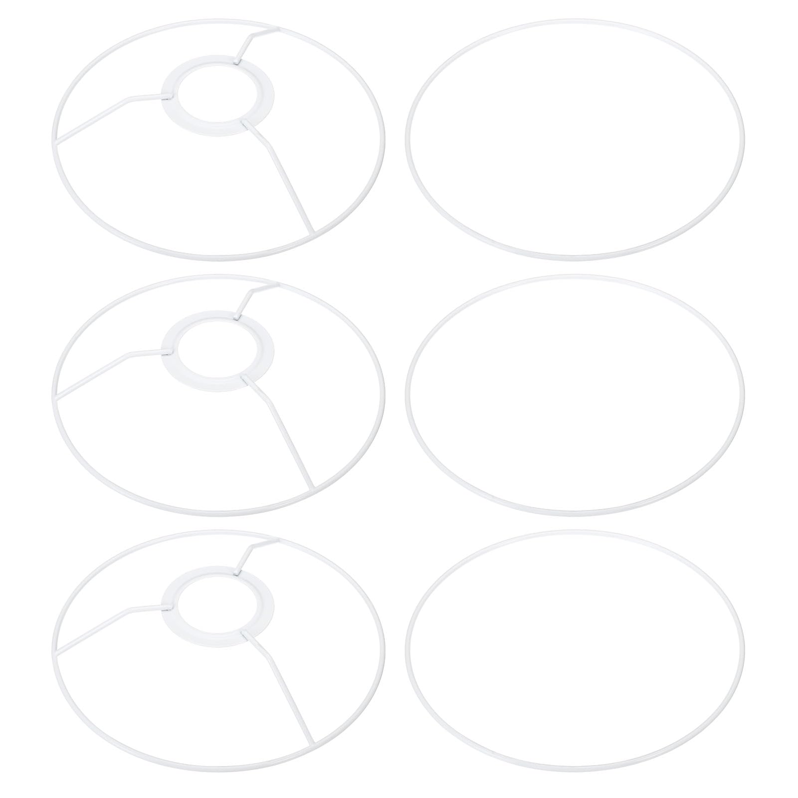 PATIKIL 7 Inch E26 E27 Lamp Shade Ring Frame with European Fitter, 3 Pack Lampshade Holder Wire Frame DIY Drum Ring for Table Floor Lamp White — image 1