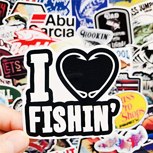 50PCS Fishing Stickers Waterproof Laptop Stickers Car Bicycle Suitcase Computer Water Bottle Mobile Phone Stickers Water Resistant Decals (Fishing) - Thumbnail 5