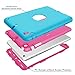 Hocase Dual Layer Ruggged Hard Rubber Case Apple iPad Mini 1/2 / 3 - Sky Blue/Deep Pink