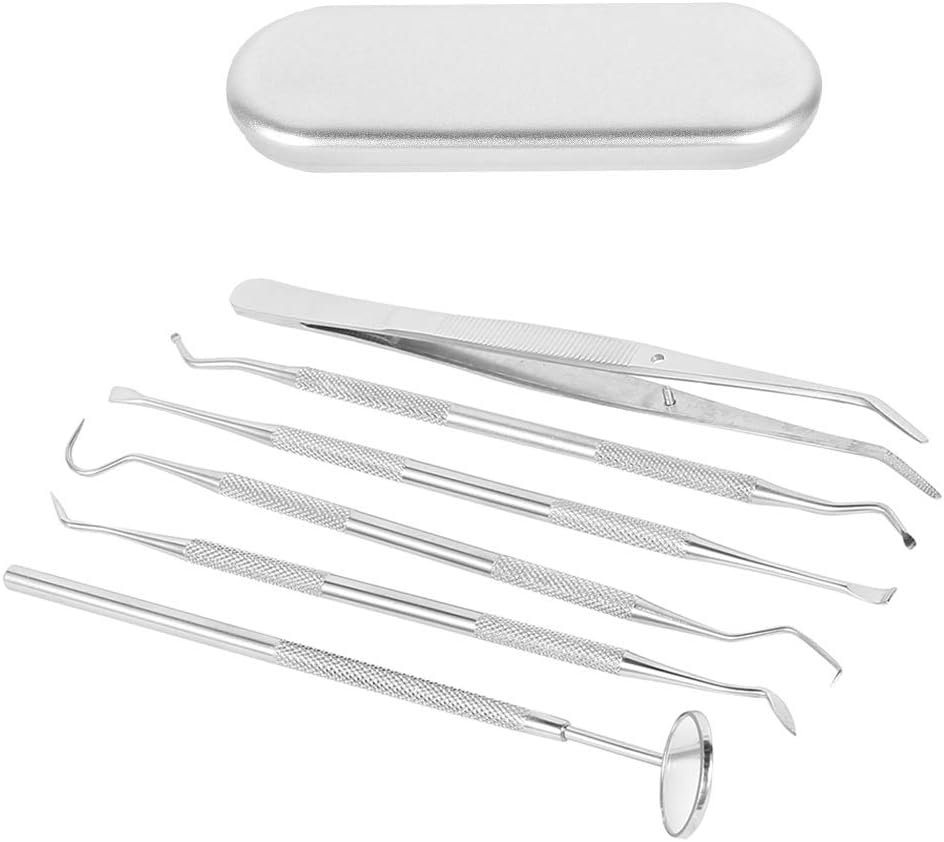 6 Pcs Dental Probe Dentist Teeth Pick Probe Mirror Tool Set Oral