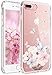JAHOLAN Compatible with iPhone SE 2022/2020, 7, 8, 6/6S Case, Cute Girl Floral Design Clear Slim TPU Case with IMD Technology