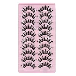 DSLONG 10 Pairs Manga Lashes Wet Look Lashes Effect