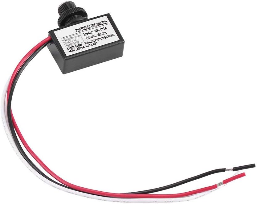 GOTOTOP 120VAC 50/60Hz Photoelectric Switch for Outdoor Lights Black Sensor Control Automatic On/Off Photoelectric Switch for Lighting Fixtures Indoor(1.39 × 0.83 × 0.53in)