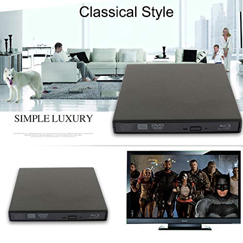 Blu-Ray Player, External USB DVD Drive Slim Portable DVD CD RAM Burner USB2.0 Combo High Speed Re-Writer Player for Laptop Notebook PC Desktop Computer - Thumbnail 6