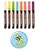 Set of (Fl.Blue, Fl.Red, Fl.Yellow, Fl.Green, Fl.Violet, Fl.Pink, Fl.Orange, White) 3mm fluorescent Fine Point Marvy Bistro Chalk Markers (Uchida of America) Open Stock PLUS Fridge Magnet