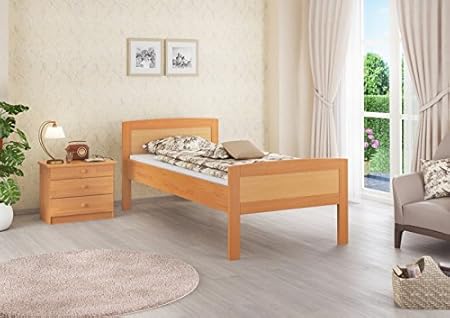 Erst-Holz® Einzelbett Buche Seniorenbett 90x200 Massivholz-Bettgestell ohne Zubehör 60.72-09 oR