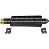 Derale Performance Fluid Cooler, 7000 Series, 2 Pass, 8.875 x 2.625 x 1.75 in, Tube Type, 6 AN Male Inlet/Outlet, Aluminum/Copper, Black Powder Coat, Universal, Each