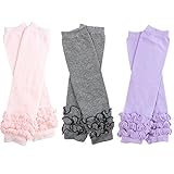 3 Pairs of girls juDanzy baby Leg Warmers for newborn, infant, toddler, child (Newborn (up to 15 pounds), pink, gray, lavender)